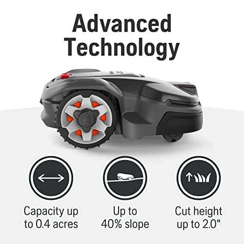 Husqvarna 970471745 Automower 415X Robotic Lawn Mower with GPS Assisted Navigation, Automatic Lawn Mower with Self Installation for Small to Medium Yards (0.4 Acre)