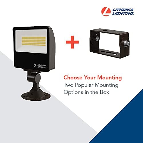Lithonia Lighting Outdoor LED Floodlight, Adjustable Lumen Output, 3000K/4000K/5000K Switchable Color Temperature, Knuckle or Yoke Mount, Bronze (ESXF2 ALO SWW2 KY DDB M2)