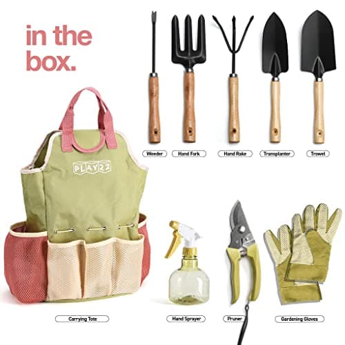 Gardening Tools Set of 10 - Complete Heavy Duty Garden Tools Set with Fashion Handbag - Durable Gardening Supplies Kit Ideal Garden Gifts for Women