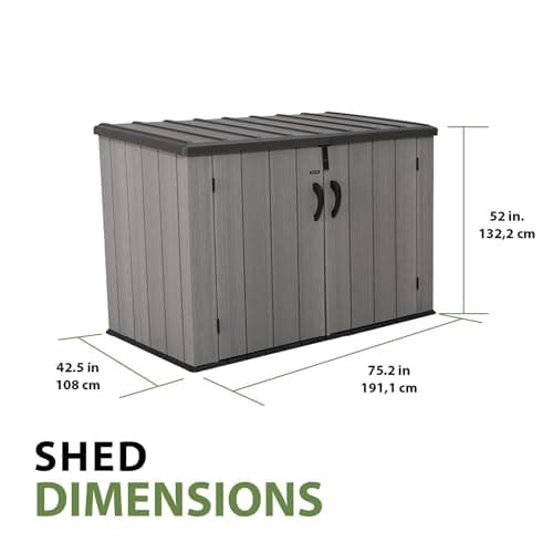 Lifetime Horizontal Outdoor Storage Shed, 75 Cu. Ft. Capacity