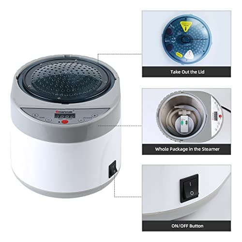 Smartmak Sauna Steamer, Portable 4L Upgrated Steam Pot Generator with Remote Control, Spa Machine with Timer Display Herbal Box for Steam Saunas, 110V US Plug- Grey