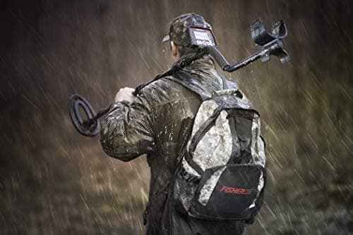 Fisher Labs F22 Weatherproof Metal Detector with 11 Inch Weatherproof Coil, All-Purpose, High-Sensitivity, Deep Seeking Metal Detector, Pinpoint, Easy to Use, Red
