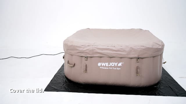 #WEJOY Portable Hot Tub61X61X25 Inch Air Jet Spa 2-4 Person Inflatable Octagon Outdoor Heated Hot Tub Spa with 120 Bubble Jets