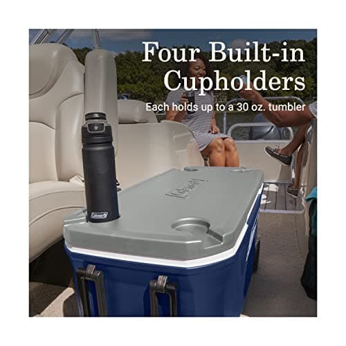 Coleman Classic Series Insulated Portable Wheeled Cooler, Leak-Resistant Outdoor Hard Cooler Keeps Ice up to 5 Days, 100-Quart