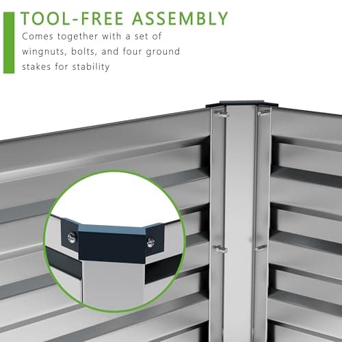 2PCS 12x4x1FT Galvanized Raised Garden Bed Kit,Vegetable Boxes-Rectangle Metal Flower Box,Large Planter Raised Beds Outdoor Garden for Planting,Fruit,Herb-Sliver