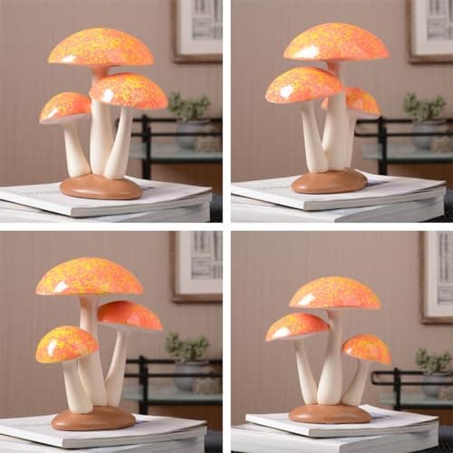 SEINHIJO Mushroom Decor Sculpture Garden Gifts Statue Outdoor Fairy Figurine Modern Patio Arts Polyresin 7.9inch