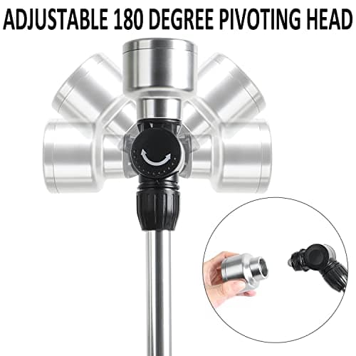 STYDDI Soft Rain Watering Wand with Pivoting Head and Thumb Control, 18" Gentle Classic Rain Wand with 1008Holes Stainless Head, Perfect for Hanging Baskets, Planters, Greenhouses and Seedbed