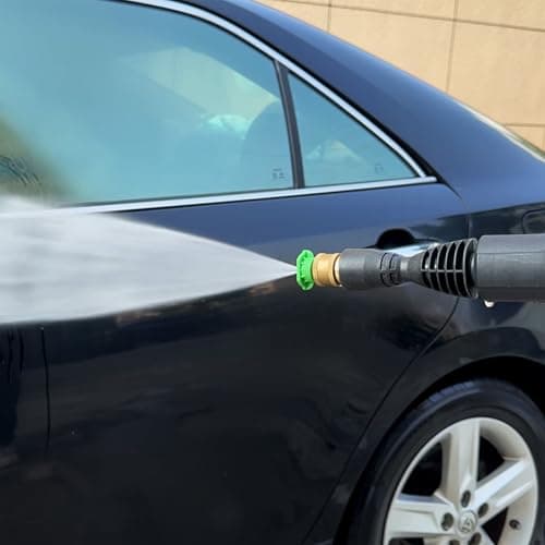 Pressure Washer Gun Adapter with 5 Spray Nozzles and 1 Tips Holder - Power Washer Wand Replacement Kit - Compatible with Some Ryobi, Portland, Husky Electric Pressure Washers Black