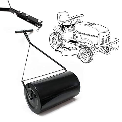 Lawn Roller,Combination Push/Tow Poly Lawn Roller with Easy Turn Tethered Plug,Durable Iron Garden Lawn Roller, 14 by 24", for Lawn and Garden Tractors (60L/16 Gallon)