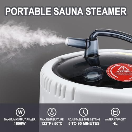 4 Liters Sauna Steamer, Steam Generator for Sauna, FCC Certified 4L & 1600W Steam Generator with Remote Control, 1-16 Gears of Temperature Control