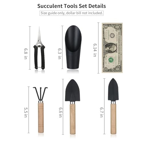 5Pcs Succulent Tools,Mini Garden Tools,Pruning Scissors as Plant Accessories, Gardending Hand Tools Kit for Seedling Soil,Caring Succulent,Houseplent,Bonsi,Gifts for Woman and Man