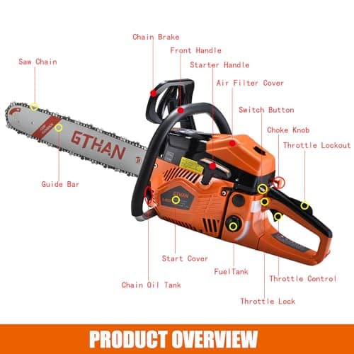Gas Chainsaw 62cc 20 Inch Chain Saw 2-Stroke Chainsaw Gas Powered 4.2hp Handheld Cordless Petrol Gas Chain Saws for Trees Wood Farm Garden Ranch Forest Cutting