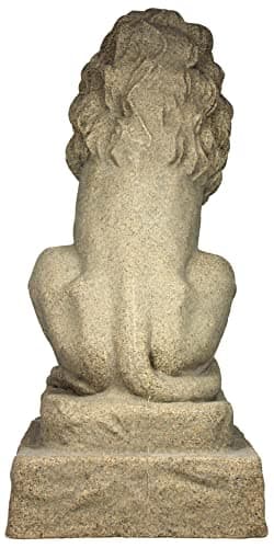EMSCO Group Guardian Lion Statue – Natural Sandstone Appearance – Made of Resin – Lightweight – 28” Height