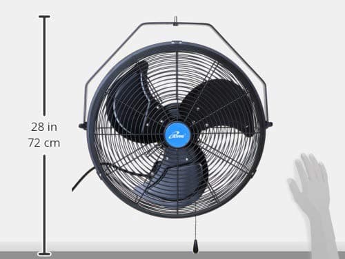 iLiving 18" Wall Mounted Variable Speed Indoor/Outdoor Weatherproof Fan, Industrial grade for Patio, Greenhouse, Garage, Workshop, and Loading Dock, 6360 CFM, Black