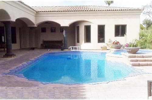 WaterWarden Premium Inground Pool Safety Net Cover 16' x 32', Rectangular, Heavy-Duty Protection, Easy to Apply, Remove and Store, UV Resistant, Reel Included, Protects Kids and Pets, Brass Anchors