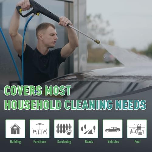 Electric Pressure Washer 5000PSI-Max 3.6GPM Power Washer Touch Screen Adjustable Pressure,4 Nozzles and 500ml Foam Cannon Power Washer Cleaning for Patio Yellow