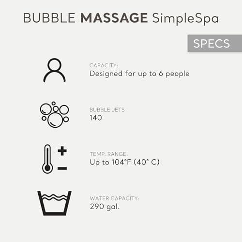 INTEX SimpleSpa Inflatable Hot Tub, 6 Person Bubble Massage Spa with Built-in Pump and Energy Efficient Cover