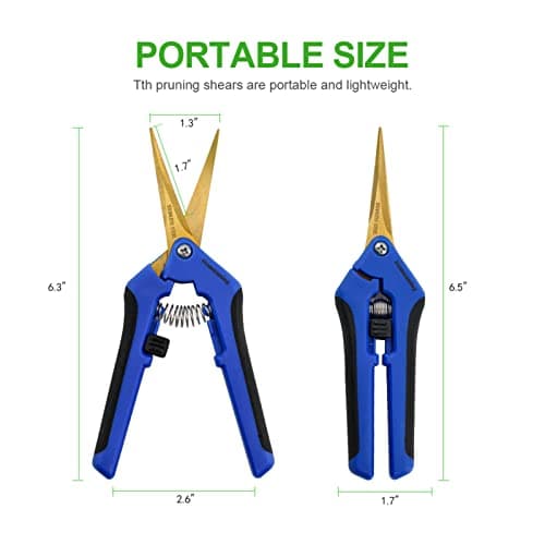 12PCS Pruning Shears with Curved Blades, Garden Trimming Scissors, Gardening Hand Pruning Snips Titanium Coated Precision Bonsai Pruning Shears, Convenient Flower Cutters (Blue)