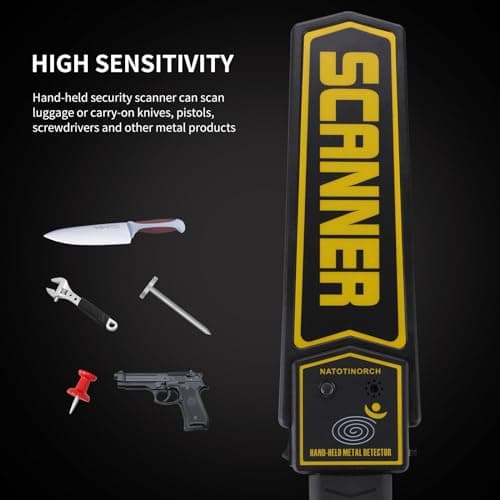 Handheld Metal Detector Wand Security Scanner,High-Sensitivity Security Wand Metal Detector, Detection of Various Electronic Metal Products