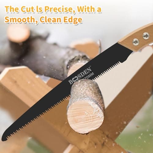 BOOSDEN 11'' Hand Pruning Saw, Japanese Trim Saw with Wood Handle, Hand Saws for Tree Trimming, Camping, Woodworking, Gardening