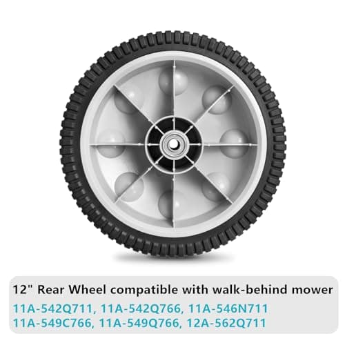 12 Inch 734-04019 Rear Wheel Replacement for MTD 734-04127, Lawn Mower Wheel 12" x 2.125" S-Wave Wheel Tire Compatible with Most Troy Bilt Walk-Behind Push Lawn Mower, 2 Pack