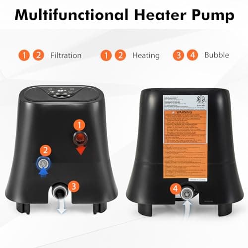 Goplus Electric Heater Pump for Inflatable Hot Tub, 1350W SPA Control Center for Bubble, Filtration & Heating, Water Heater Control with Touch Panel & LED Display, SPA Management System