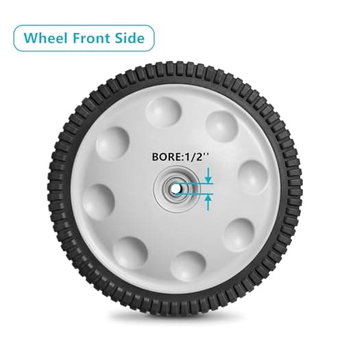 12 Inch 734-04019 Rear Wheel Replacement for MTD 734-04127, Lawn Mower Wheel 12" x 2.125" S-Wave Wheel Tire Compatible with Most Troy Bilt Walk-Behind Push Lawn Mower, 2 Pack