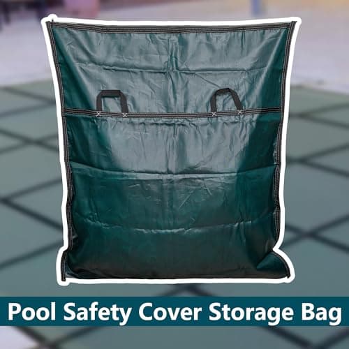Adnee Pool Safety Cover Stowaway Bag with 4 Carry Handles,48x57 Inch Waterproof Pool Cover Storage Bag, Pool Cover Stowaway Bags for Pool Covers Packing
