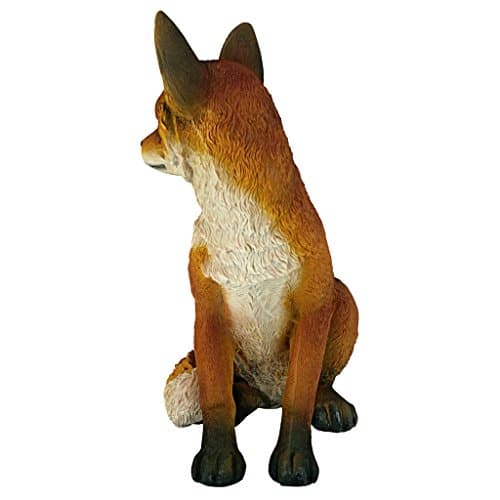 Design Toscano QL56241 Woodie The Woodland Fox Indoor/Outdoor Garden Animal Statue, 10 Inches Wide, 7 Inches Deep, 14 Inches High, Full Color Finish
