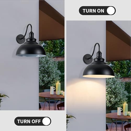 2 Pack Outdoor Wall Lights 14 inch Exterior Barn Wall Sconce Fixture Wall Mount Lantern Waterproof Black Wall Lamps Lumiere Outside Porch Lights House Garage Doorway Patio Front Door Entryway