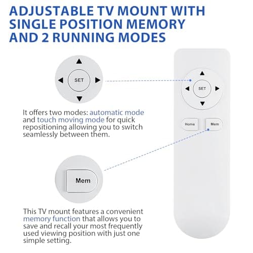 TOPSKY Electric Adjustable Flip Down Swiveling TV Mount with Remote and App Controller, Large Motorized Ceiling Mount for 32 to 75 Inch Flat and Curved Screen TVs (Black)