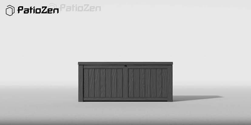 120 Gallon Resin Deck Box, Lockable Patio Outdoor Storage Box for Furniture, Garden Tools and Tools Storage, Waterproof Outside Storage Boxes - Black