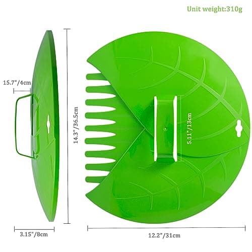 Eastrans 1set Leaf Scoops and Hand Rakes,Leaf Claws for Picking up Leaves,Grass Clippings and Lawn Debris,Light Green,2pcs