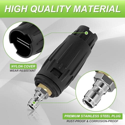 JOEJET Pressure Washer Tips, Adjustable Pressure Washer Nozzle with 5 Spray Nozzle Tips, 1/4 Inch Quick Connect, 3000 PSI