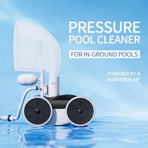 Upgrade Pool Pressure Side Sweeper: Professional Solution for Cleaning Your Swimming Pool (Four Wheels Better Than Three)