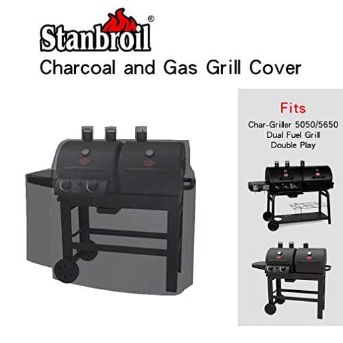 Stanbroil 8080 Dual Fuel Grill Cover Replacement for Char-Griller Duo/Double Play 5050/5650 Gas and Charcoal Grill without Side Fire Box