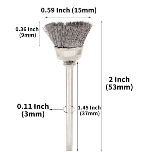 45-Piece Wire Brush Set - Metal Rust Removal, Polishing, Cleaning - Shaft 1/8″ (3mm) - Removes Burrs, Dust, and Oxide Layer - Handles Rough Surfaces - Designed for Industrial and DIY Enthusiasts