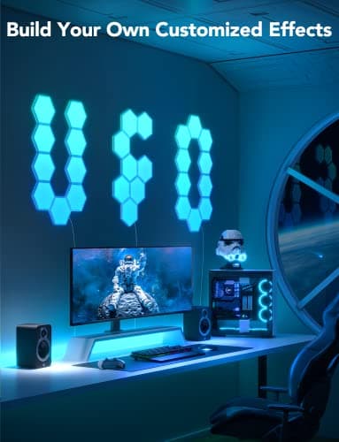 Govee Glide Hexa Light Panels, RGBIC Hexagon LED Wall Lights, Wi-Fi Smart Home Creative Wall Lights with Music Sync, Works with Alexa Google Assistant for Indoor Gaming Decor, 10 Pack