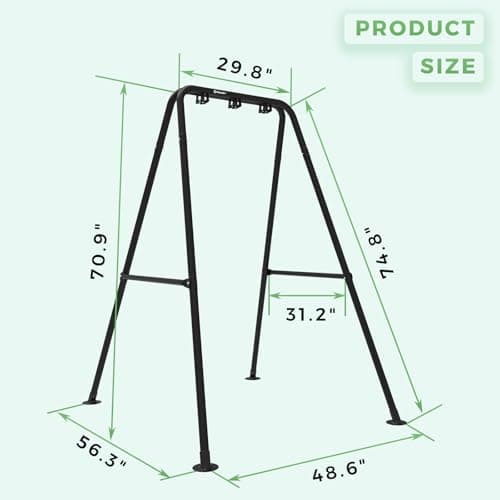 G TALECO GEAR Hammock Chair Stand,Heavy-Duty Steel Hammock Stand,300LBS Multi-Use Swing Stand for Outdoor Indoor，Hammock Chair not Include (Black)