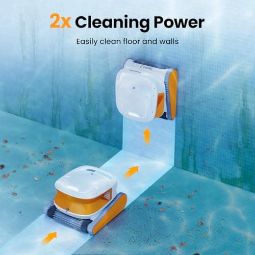 Poolmate Hydro 3 Robotic Pool Cleaner for Inground/Above Ground Pools, 150W Cordless Pool Vacuum, Max 200min Runtime, 4.1L Filter Basket, Auto Waterline/Wall Cleaning, Max 1076 sq.ft Coverage