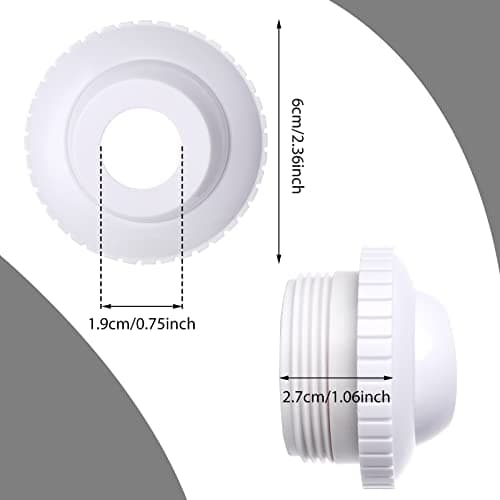 Thinp 2 Pieces Pool Jet Nozzles, 3/4" Directional Flow Eyeball Inlet Jet, Swimming Pool Return Jet Replacement Parts Fittings Spa with 1-1/2 Inch MIP Thread Pool Accessories for Cleaning