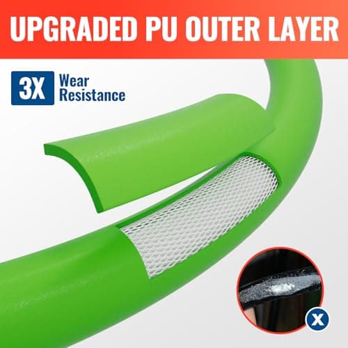 YAMATIC Upgraded Flexible Pressure Washer Hose 50 FT 3400 PSI, 1/4" Wear & Kink Resistant Power Washer Hose with Heat Protect Sleeve, Durable Replacement Hose for Uberflex Flexzilla Ryobi