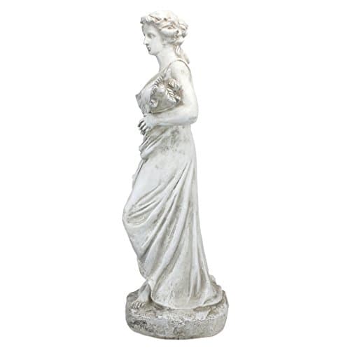 Design Toscano Summer Woman of The Four Seasons Indoor/Outdoor Garden Statue, 11 inches Wide, 33 inches Tall, Cast Stone Resin, Antique Stone Finish
