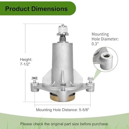 Belleone 187292 Mower Spindle for 42" 46" 48" 54" Deck, 587819701 Mandrel Assembly Fits for Craftsman Husqvarna Ariens Poulan Pro, Replace for 192870 532187281 532187292 567253301