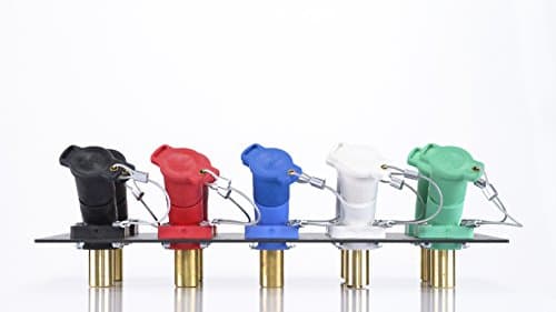 5 Position CAM Lock Panel, 400 Amp, 3 Phase 120/208V, Male, 45°, Double Set-Screw Connections with NEMA 3R Caps and Lanyards, Series 16 CAM Connectors, Power Distribution Panel