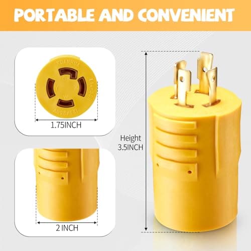 20Amp to 30Amp Adapter , L14-20P to L14-30R Twist Lock Adapter ,20 Amp 125/250V to 30 Amp Generator Plug for RV, Campsites, Household,Emergency Backup