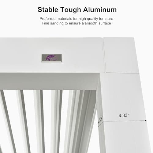 PURPLE LEAF Outdoor Louvered Pergola 12' x 14' White Aluminum Pergola Modern Shade Gazebo with 2 Independently Adjustable Rainproof Hardtop for Patio Garden Yard