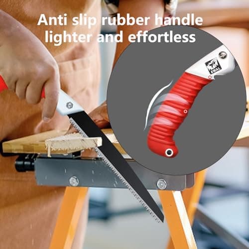 Medium Length japanese pull saw with Super Sharp Teeth,Thickened SK5 Steel,for Home Pruning, Logging, Landscaping,Three Sided Grinding,10.5"