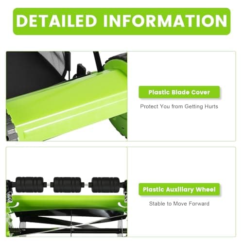 12-Inch Lawn Reel Mower, 5-Blade Push Reel Mower Manual Adjustable Cutting Height with 6 Gallons Grass Catcher Easy to Use for a Green Healthy Lawn