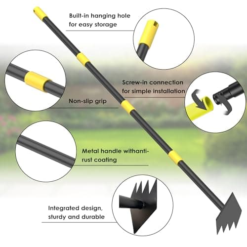Hoe Garden Tool Long Handle Weeding Garden Hoe 2 in 1 Adjustable Length 60 inch Yard Tool for Planting